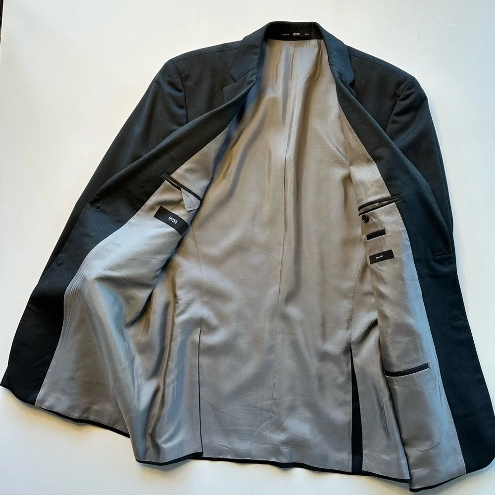 HUGO BOSS Mens Blazer Sport Coat Casual Jacket Size 40L Wool Pasolini Movie